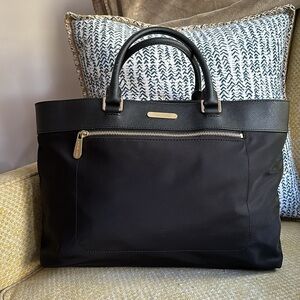 MICHAEL KORS Black Colgate Large East/West Nylon LaptopTote